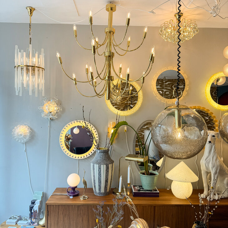 Vintage 70s messing 16-arms kroonluchter XL | Sprinkelhop