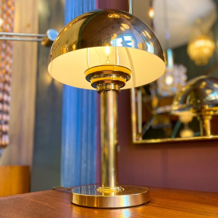 WSB Germany messing mushroom tafellamp 1970s