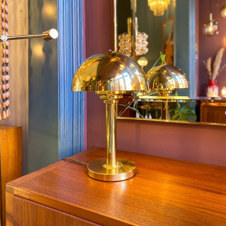 WSB Germany messing mushroom tafellamp 1970s