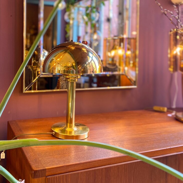 WSB Germany messing mushroom tafellamp 1970s