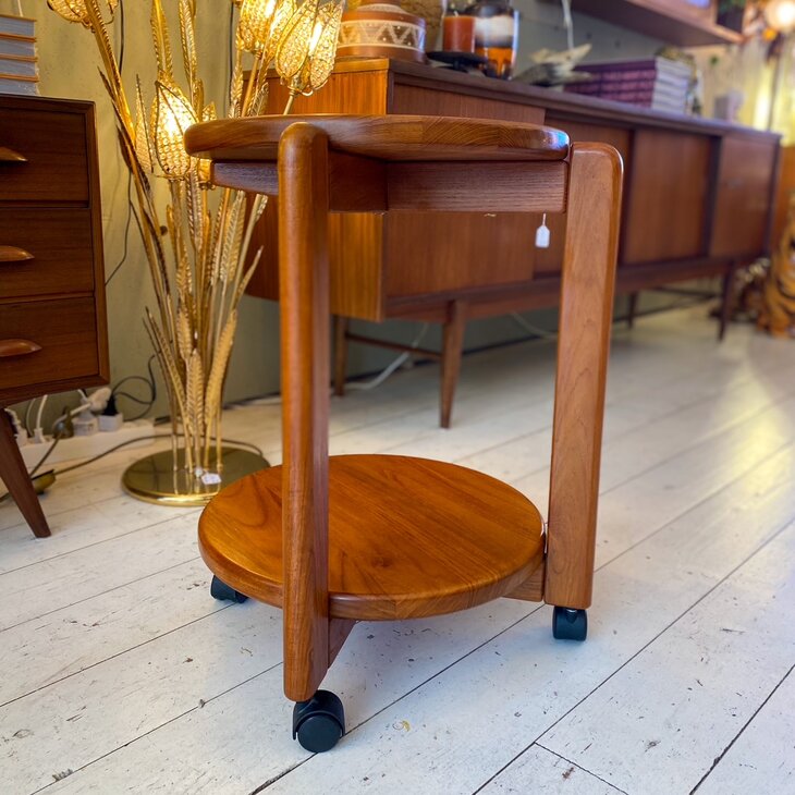 Teak houten Deense barcart serveerwagen trolley | Sprinkelhop