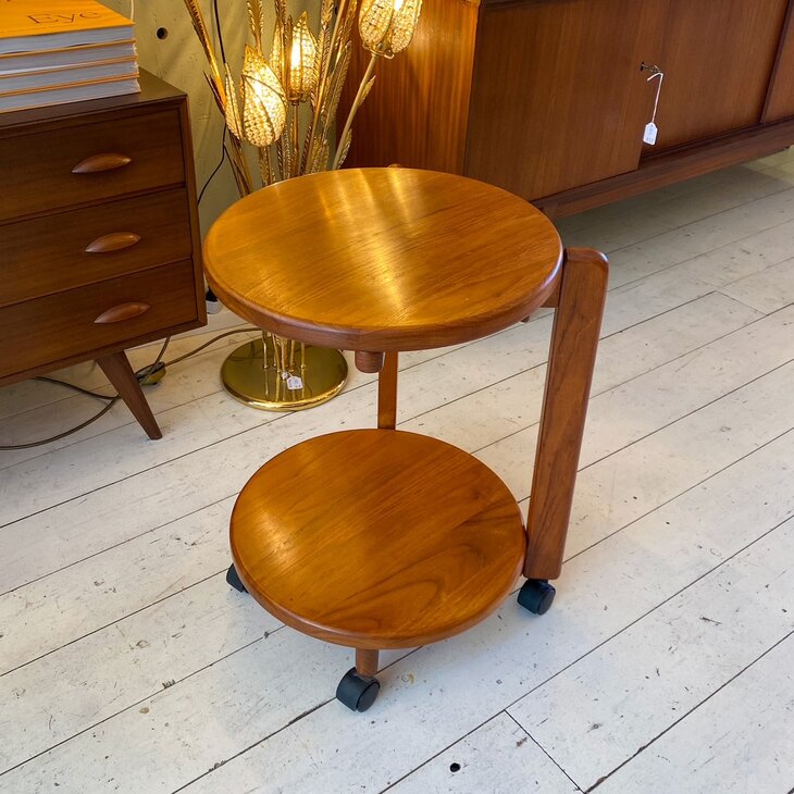 Teak houten Deense barcart serveerwagen trolley | Sprinkelhop