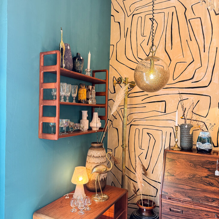 Dyrlund vintage teak houten wandrek | Sprinkelhop