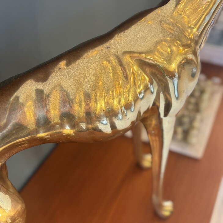 Vintage messing windhond whippet XL | Sprinkelhop