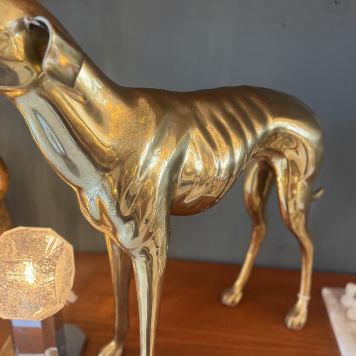 Vintage messing windhond whippet XL | Sprinkelhop