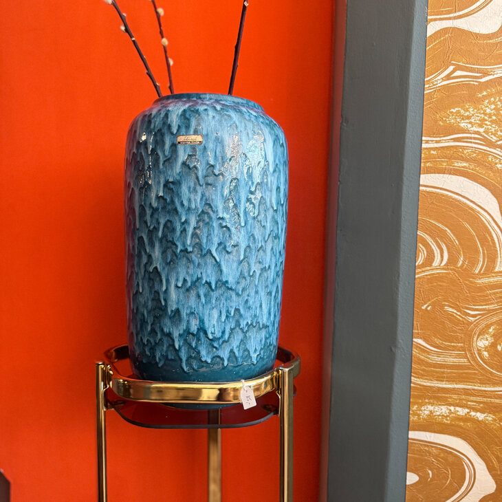 Grote vintage West Germany vaas Scheurich 546-40 blauw | Sprinkelhop