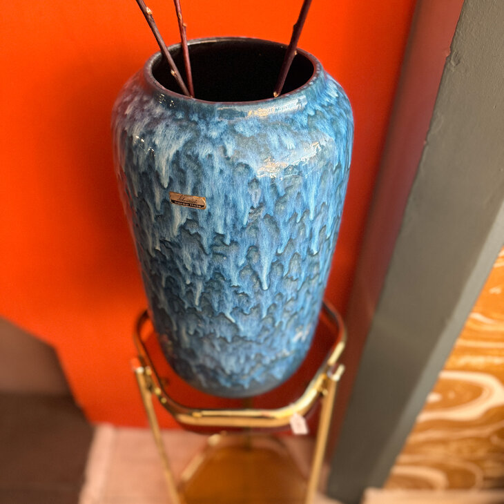 Grote vintage West Germany vaas Scheurich 546-40 blauw | Sprinkelhop