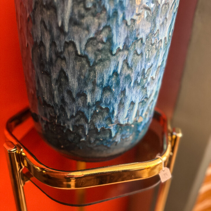 Grote vintage West Germany vaas Scheurich 546-40 blauw | Sprinkelhop