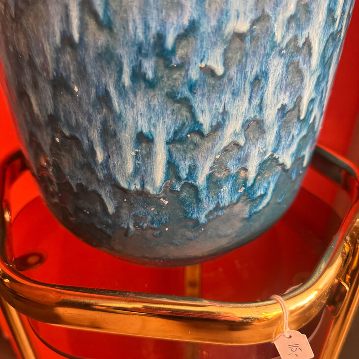 Grote vintage West Germany vaas Scheurich 546-40 blauw | Sprinkelhop