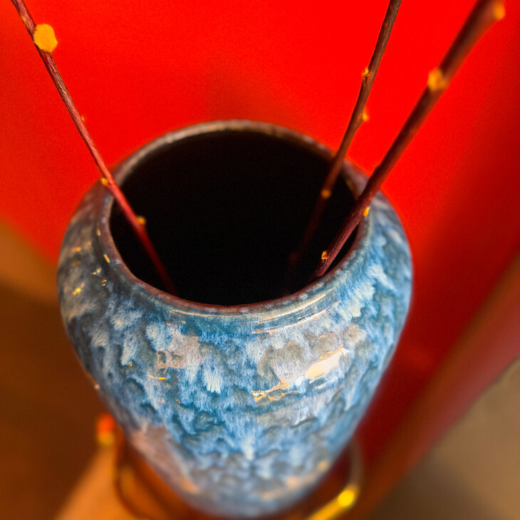 Grote vintage West Germany vaas Scheurich 546-40 blauw | Sprinkelhop