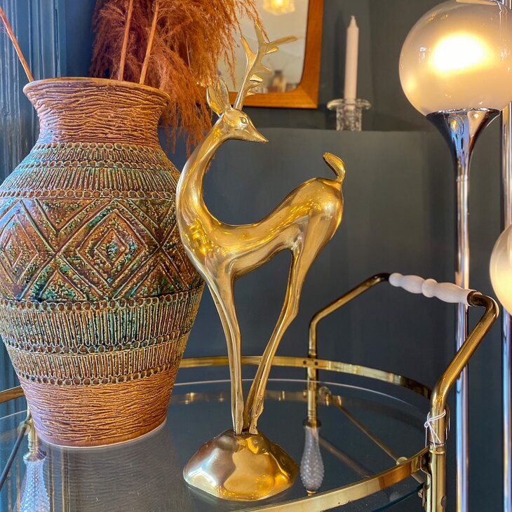 Vintage messing hert sierlijk hoog XL | Sprinkelhop