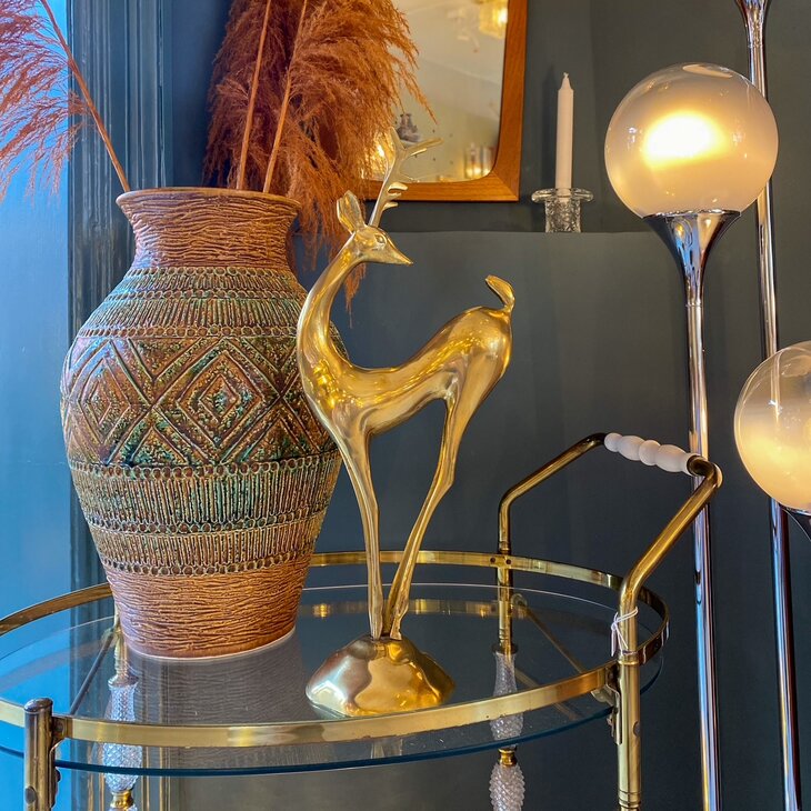 Vintage messing hert sierlijk hoog XL | Sprinkelhop