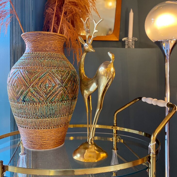 Vintage messing hert sierlijk hoog XL | Sprinkelhop