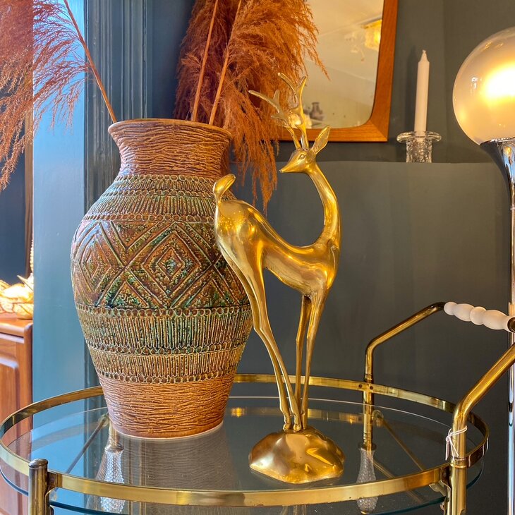 Vintage messing hert sierlijk hoog XL | Sprinkelhop