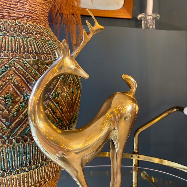 Vintage messing hert sierlijk hoog | Sprinkelhop