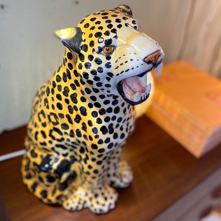 Vintage panterbeeld porselein klein zittend | Sprinkelhop