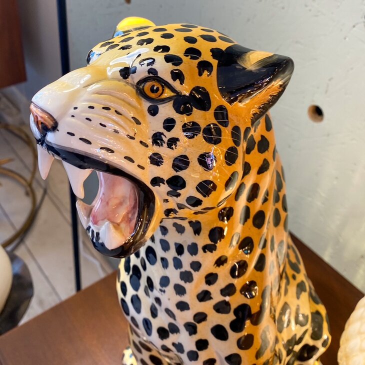 Vintage panterbeeld porselein klein zittend | Sprinkelhop