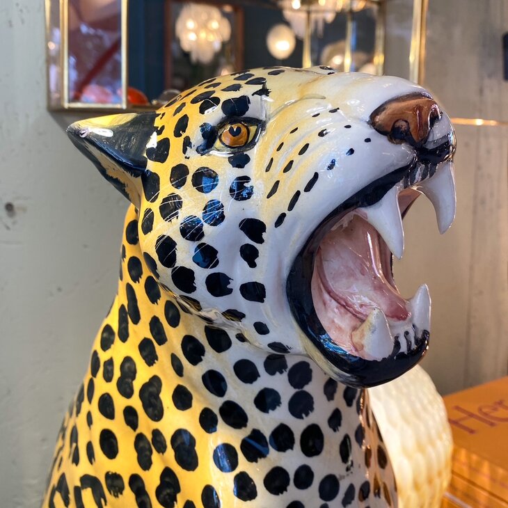 Vintage panterbeeld porselein klein zittend | Sprinkelhop