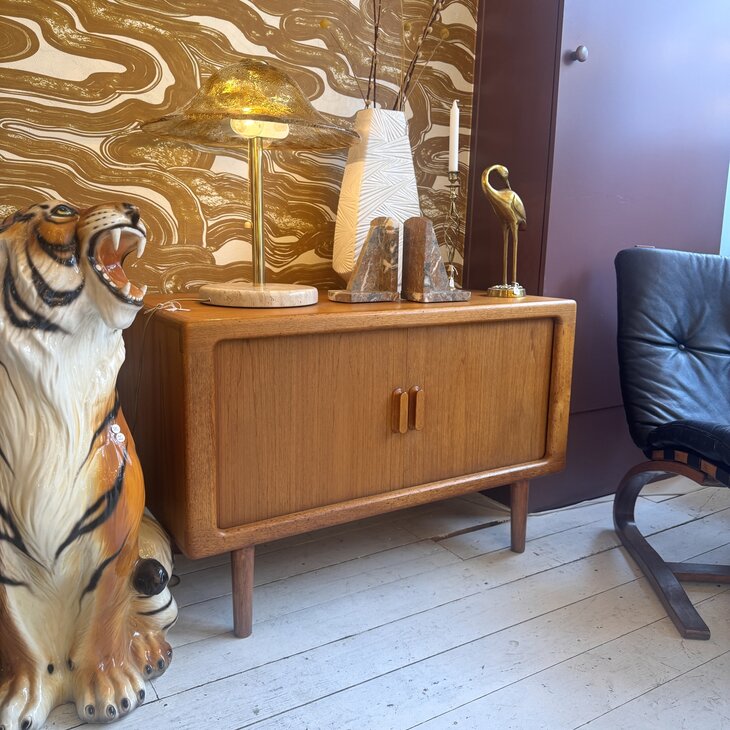 Vintage Deens dressoir CFC Silkeborg tambour deuren sideboard | Sprinkelhop