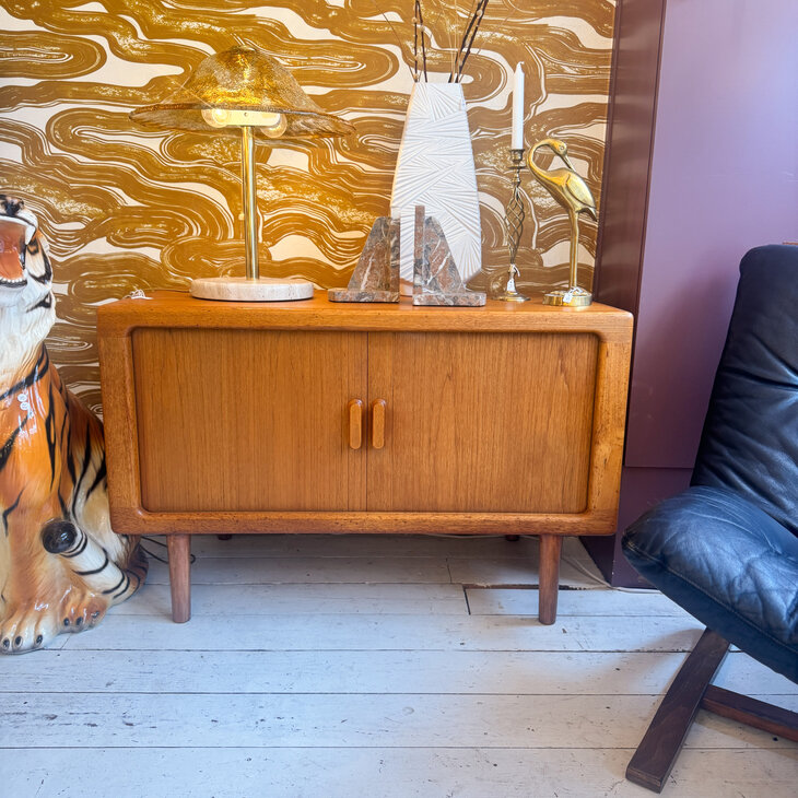 Vintage Deens dressoir CFC Silkeborg tambour deuren sideboard | Sprinkelhop