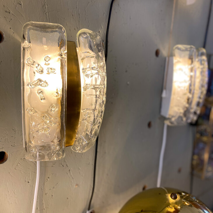Doria Leuchten wandlamp 1960s messing met glas | Sprinkelhop