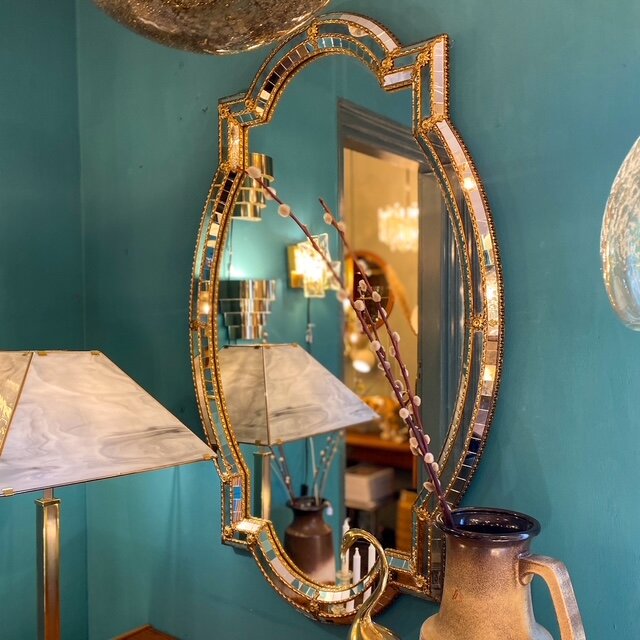 Vintage Venetiaanse moza&iuml;ekspiegel rechthoekig met rondingen | Sprinkelhop