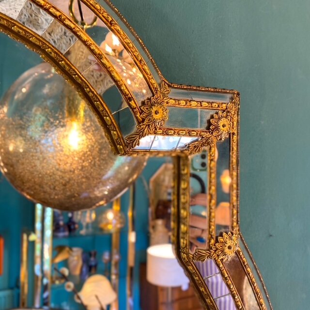 Vintage Venetiaanse moza&iuml;ekspiegel rechthoekig met rondingen | Sprinkelhop