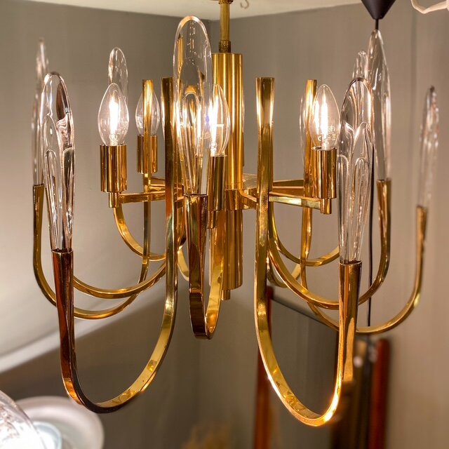 Glashutte Limburg hanglamp, Glashutte Limburg pendant, Limburg pendant glass brass,  brass vintage pendant, vintage hanglamp me