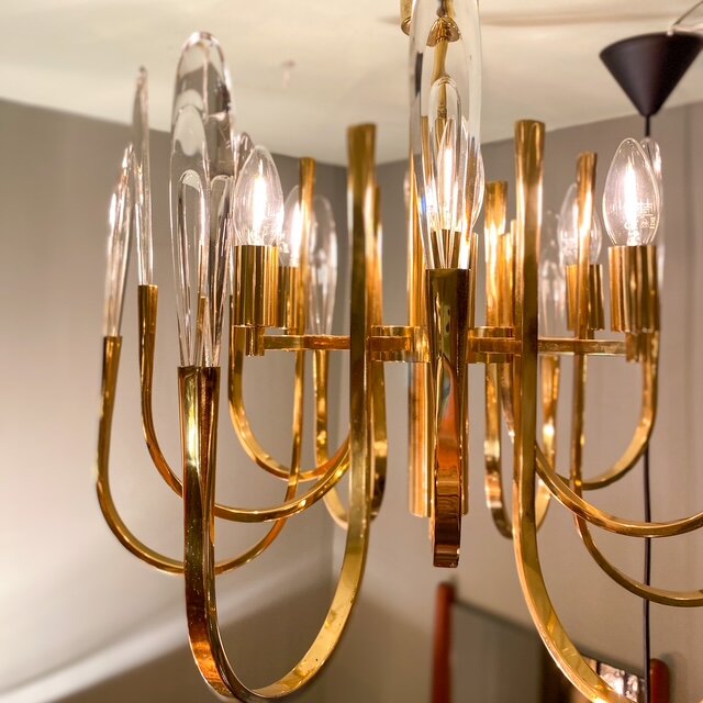 Glashutte Limburg hanglamp, Glashutte Limburg pendant, Limburg pendant glass brass,  brass vintage pendant, vintage hanglamp me