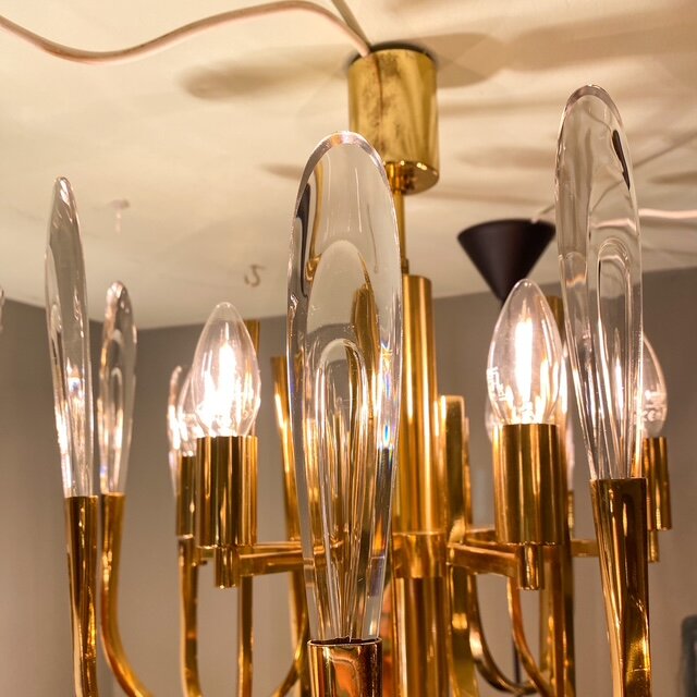 Glashutte Limburg hanglamp, Glashutte Limburg pendant, Limburg pendant glass brass,  brass vintage pendant, vintage hanglamp me