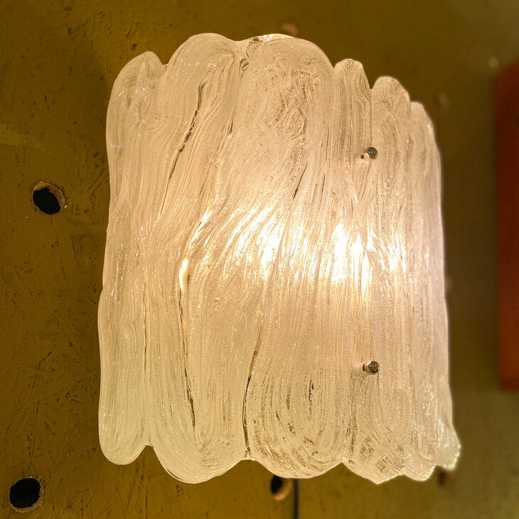 Vintage Hillebrand Murano ijsglazen wandlamp  | Sprinkelhop