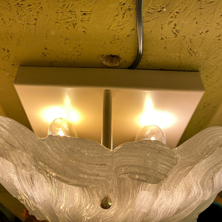 Vintage Hillebrand Murano ijsglazen wandlamp  | Sprinkelhop