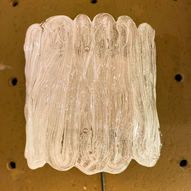 Vintage Hillebrand Murano ijsglazen wandlamp  | Sprinkelhop