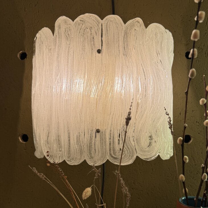 Vintage Hillebrand Murano ijsglazen wandlamp  | Sprinkelhop