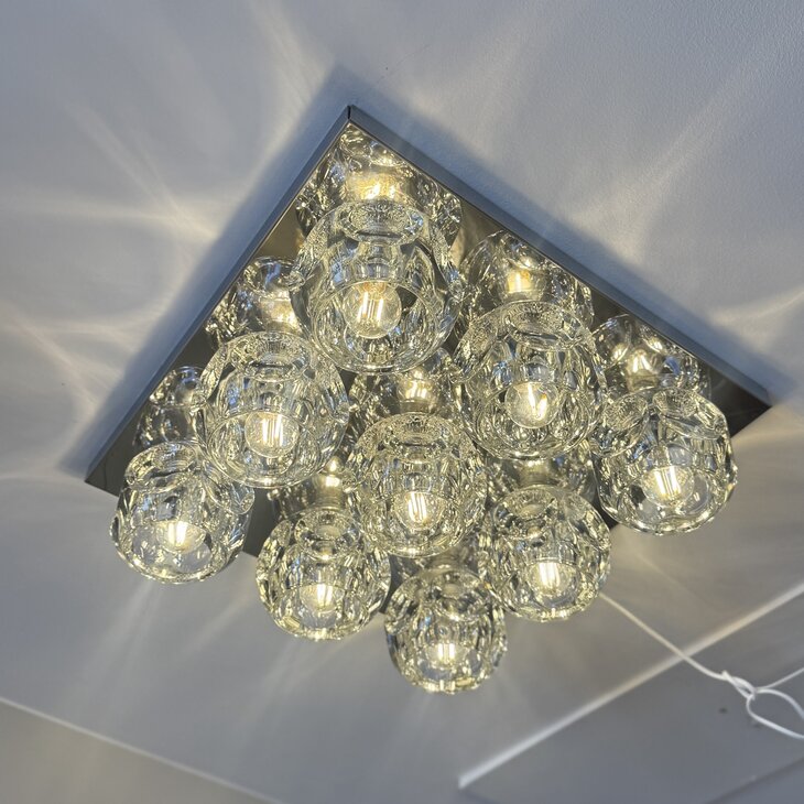 Peill &amp; Putzler XL space age plafondlamp chroom met glas | Sprinkelhop