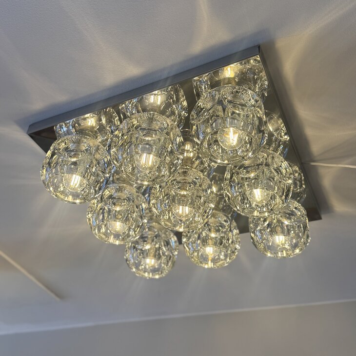 Peill &amp; Putzler XL space age plafondlamp chroom met glas | Sprinkelhop