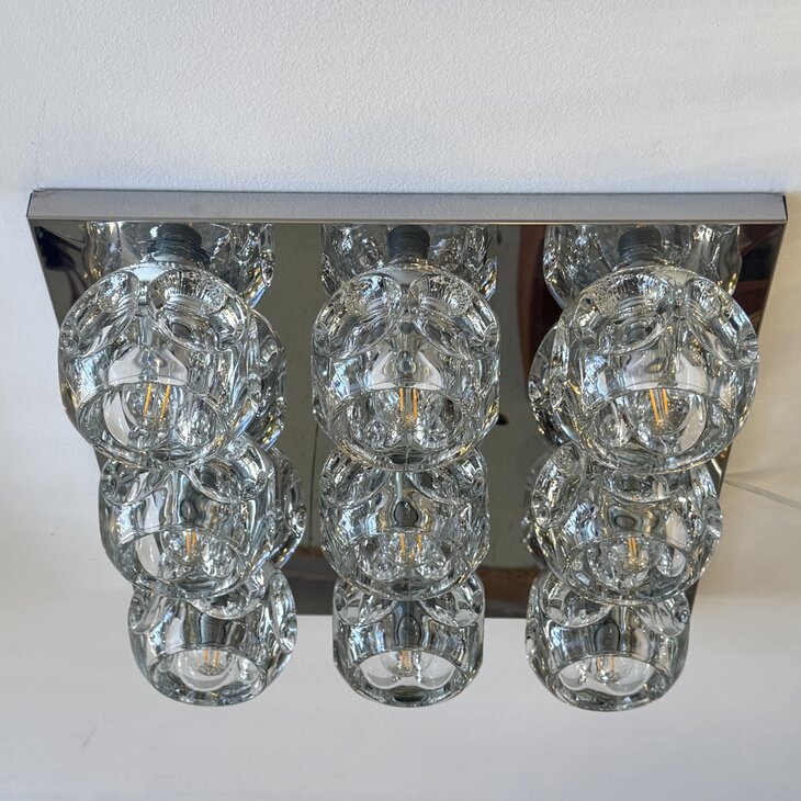 Peill &amp; Putzler XL space age plafondlamp chroom met glas | Sprinkelhop