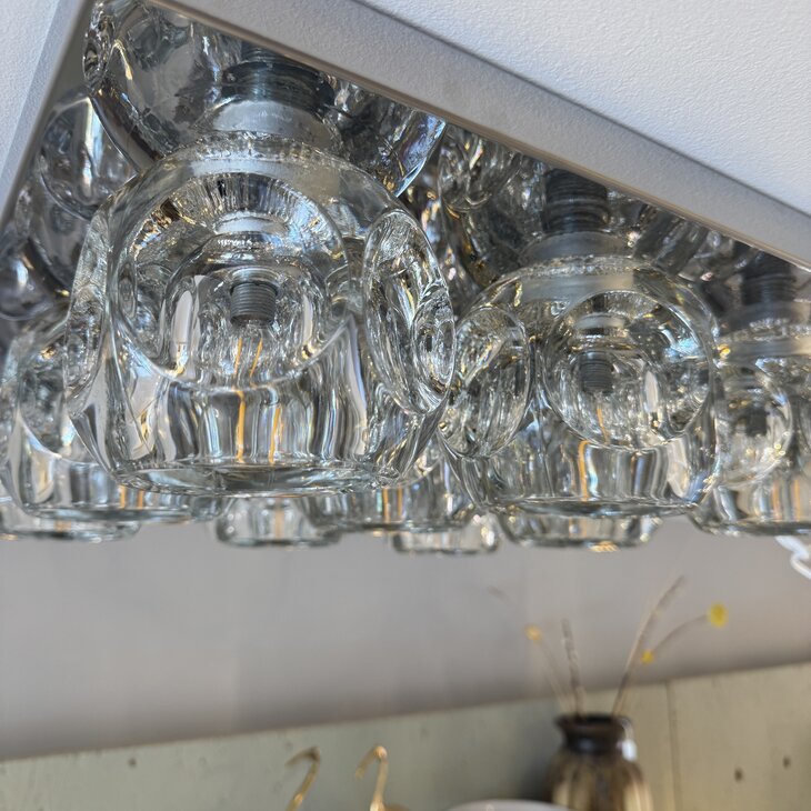 Peill &amp; Putzler XL space age plafondlamp chroom met glas | Sprinkelhop