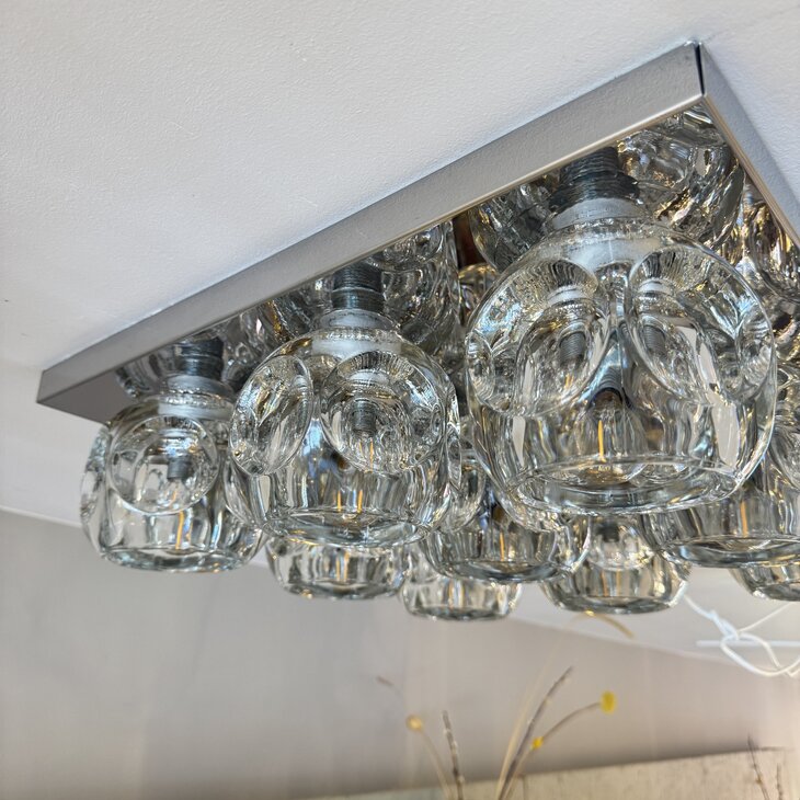 Peill &amp; Putzler XL space age plafondlamp chroom met glas | Sprinkelhop