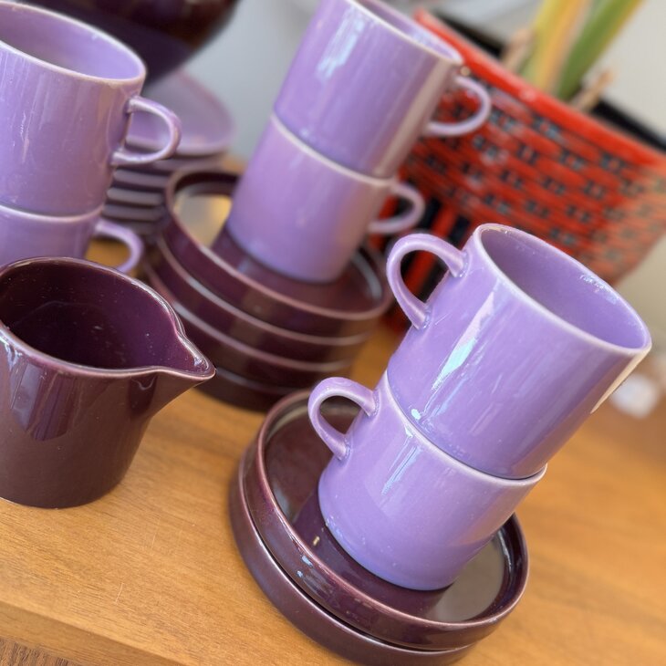 Melitta Stockholm vintage servies paars 22-delig | Sprinkelhop