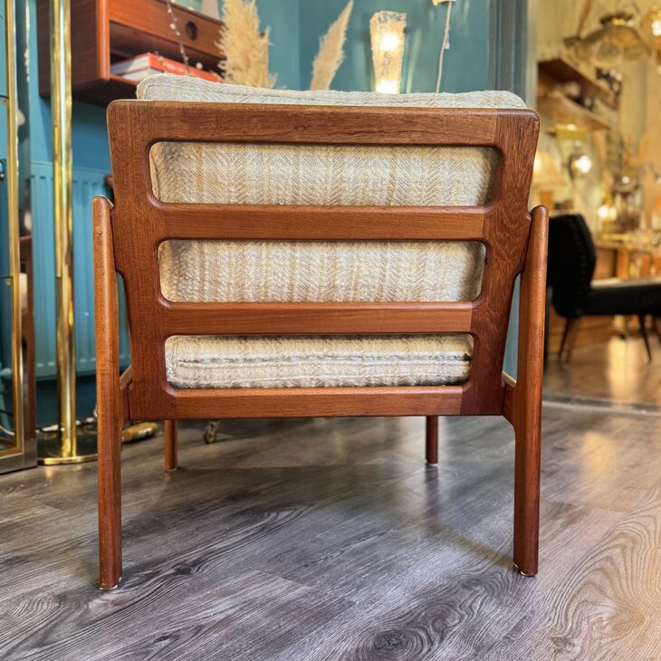 Vintage teak houten fauteuil Illum Wikkels&oslash; voor Niels Eilersen| Sprinkelhop