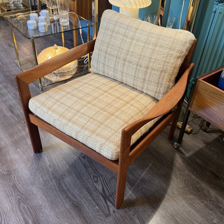 Vintage teak houten fauteuil Illum Wikkels&oslash; voor Niels Eilersen| Sprinkelhop