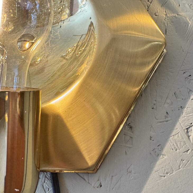 Vintage messing hexagon wandlamp 1970s | Sprinkelhop