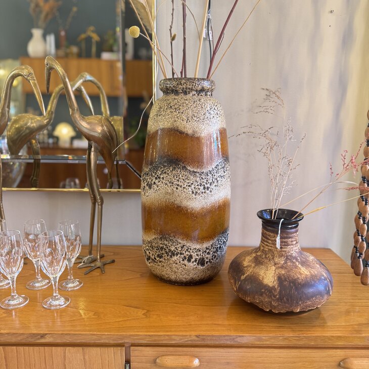 Vintage Scheurich West Germany vaas bruin 287-47 | Sprinkelhop