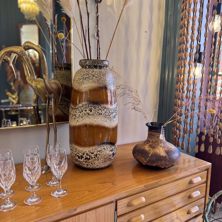 Vintage Scheurich West Germany vaas bruin 287-47 | Sprinkelhop