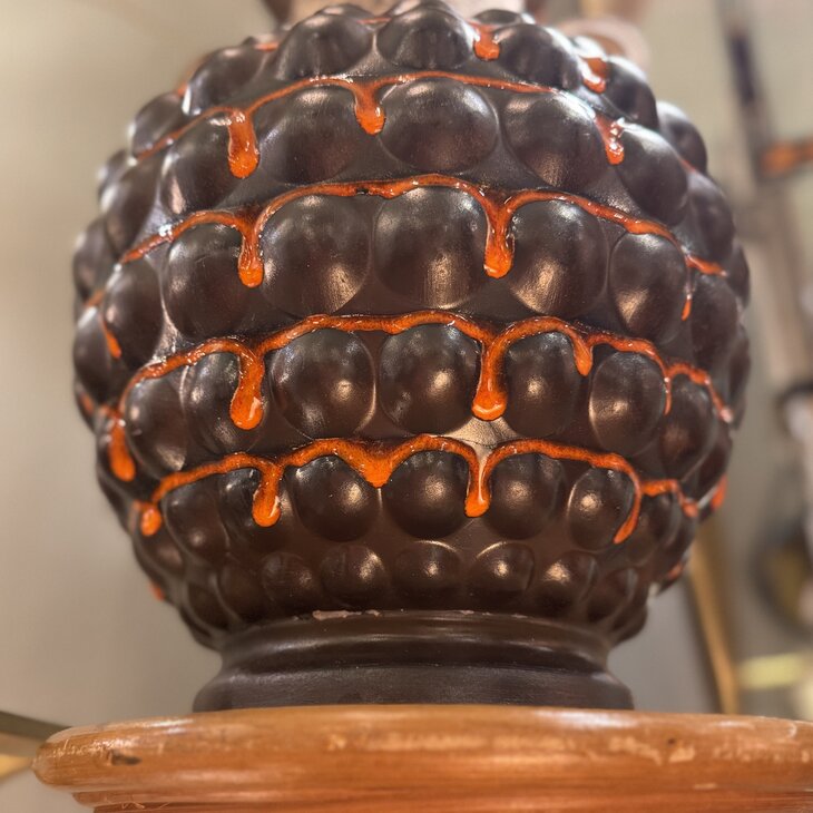 Grote West Germany Bay bubbel vaas 65-45 bruin oranje