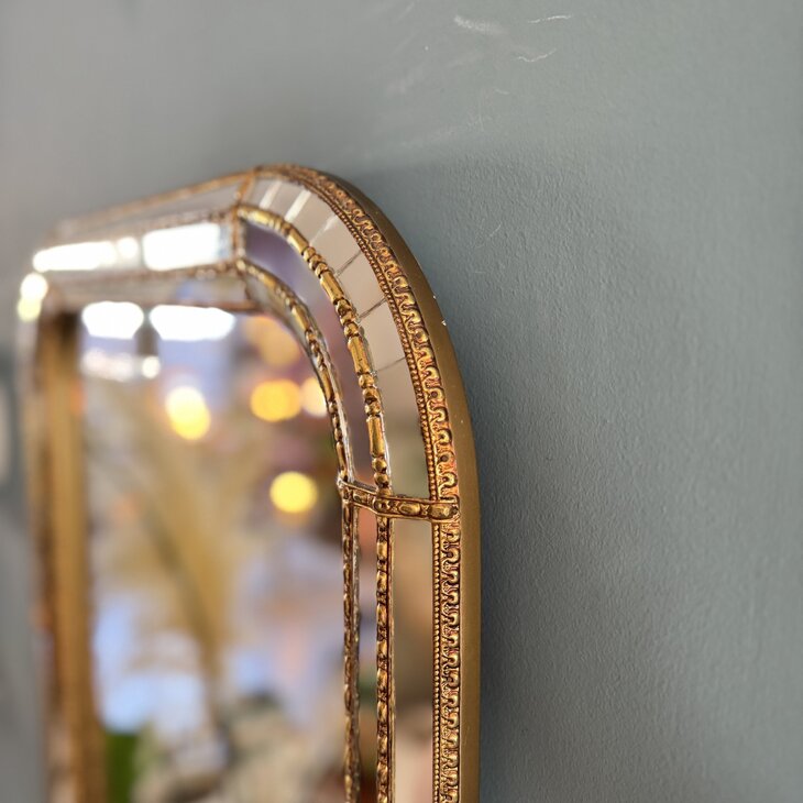 Vintage Venetiaanse moza&iuml;ekspiegel met messing rechthoekig | Sprinkelhop