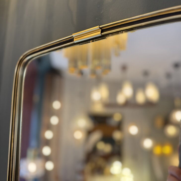 Vintage jaren &#039;50 spiegel messing zwart | Sprinkelhop