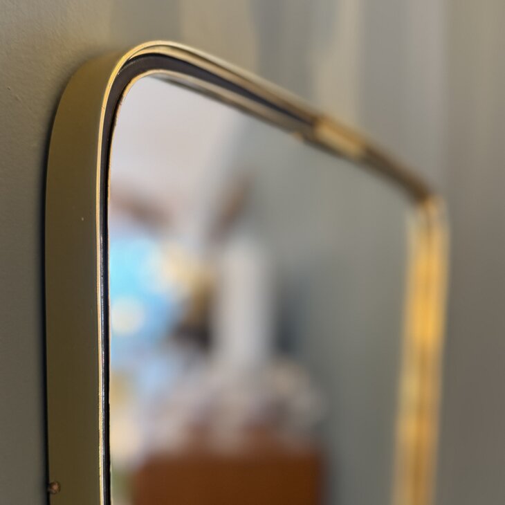 Vintage jaren &#039;50 spiegel messing zwart | Sprinkelhop