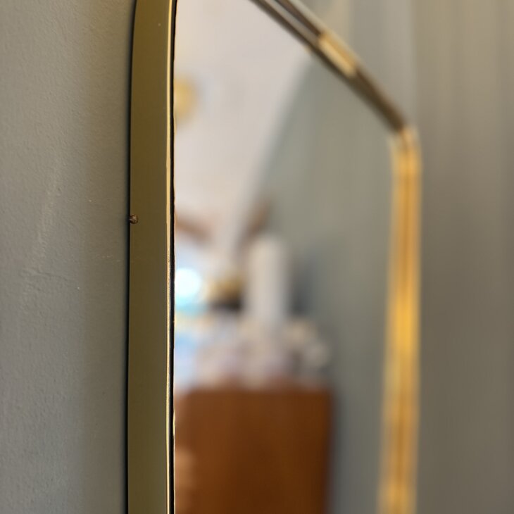 Vintage jaren &#039;50 spiegel messing zwart | Sprinkelhop